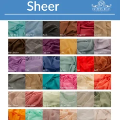 Single Piece -Coral Sheer Prefabricated Ceiling Drape Panel - Choose Length and Drop!
