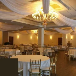 Single Piece - Dark Brown Crushed Taffeta Prefabricated Ceiling Drape Panel - Choose Length and Drop!