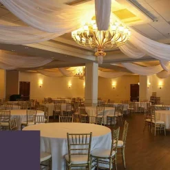 Single Piece - Dark Purple Crushed Taffeta Prefabricated Ceiling Drape Panel - Choose Length and Drop!