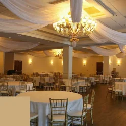 Single Piece - Gold Taffeta Prefabricated Ceiling Drape Panel - Choose Length and Drop!