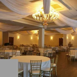 Single Piece - Light Silver Taffeta Prefabricated Ceiling Drape Panel - Choose Length and Drop!