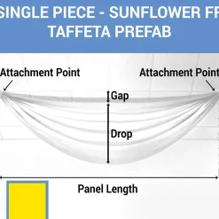 Single Piece - Sun Flower Taffeta Prefabricated Ceiling Drape Panel - Choose Length and Drop!