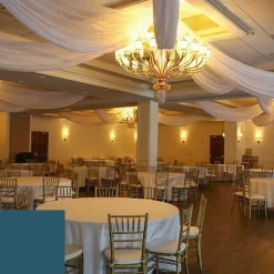 Single Piece - Teal Crushed Taffeta Prefabricated Ceiling Drape Panel - Choose Length and Drop!