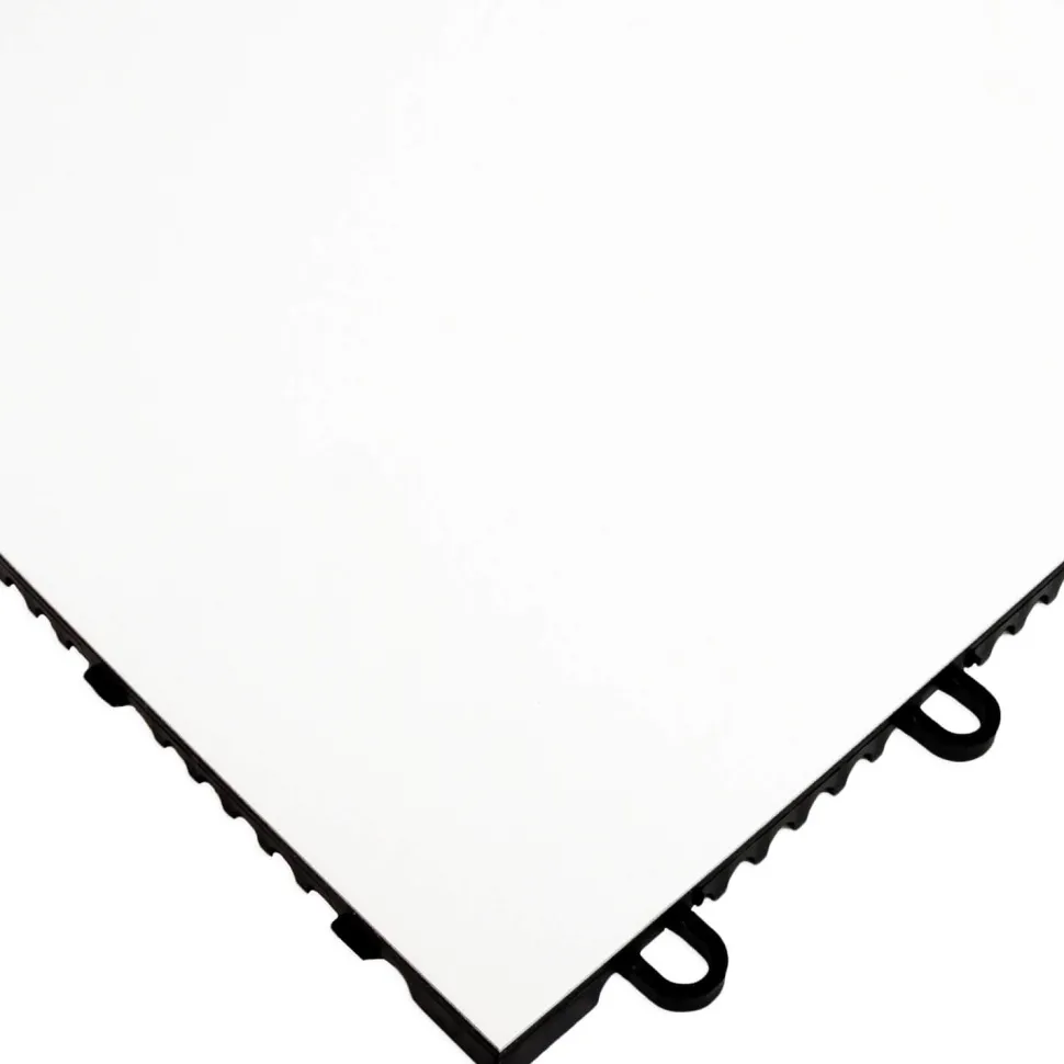 Slate White Snaplock Dance Floor Set - Easy Assembly, Portable with Edging & Transport Cart! - 36" x 36" Tiles