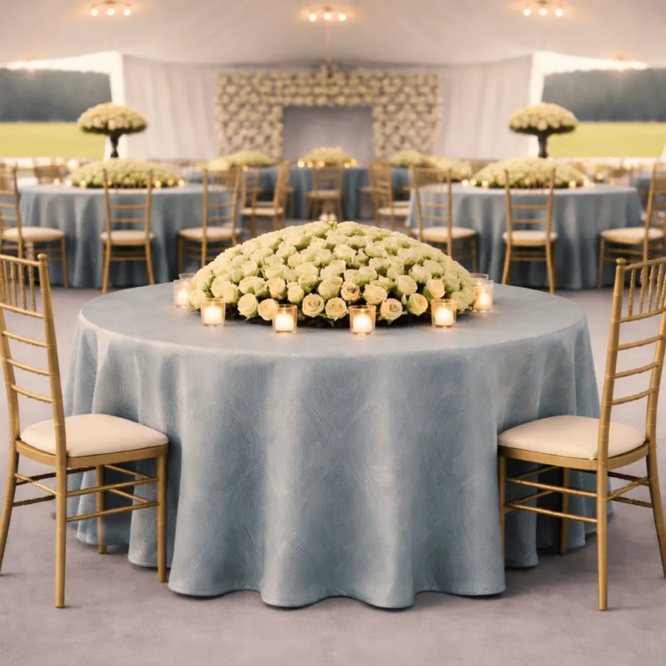 Slate Sombra Jacquard Tablecloth - Multiple Size Options