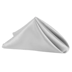 Sleek Satin Napkin 20"x20" - Silver