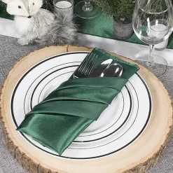 Sleek Satin Runner 14" x 108" - Emerald Green