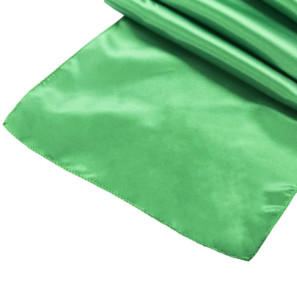 Sleek Satin Runner 14" x 108" - Kelly Green