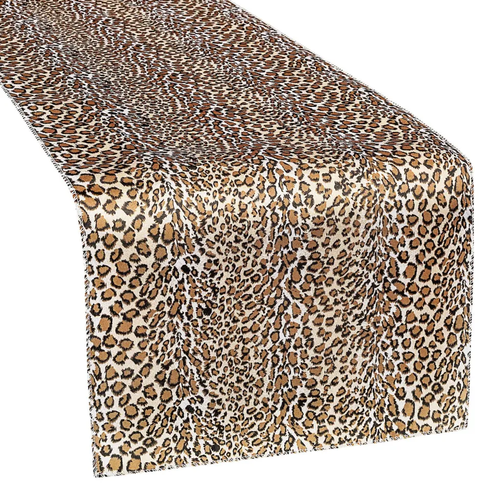 Sleek Satin Runner 14" x 108" - Leopard