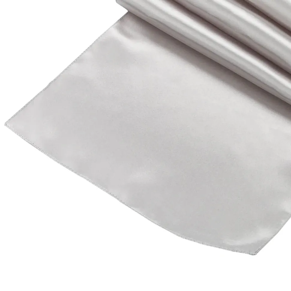 Sleek Satin Runner 14" x 108" - Silver