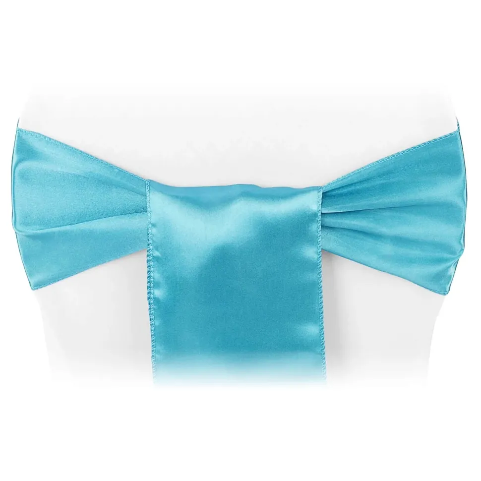 Sleek Satin Sash 6" x 108" - Aqua Blue