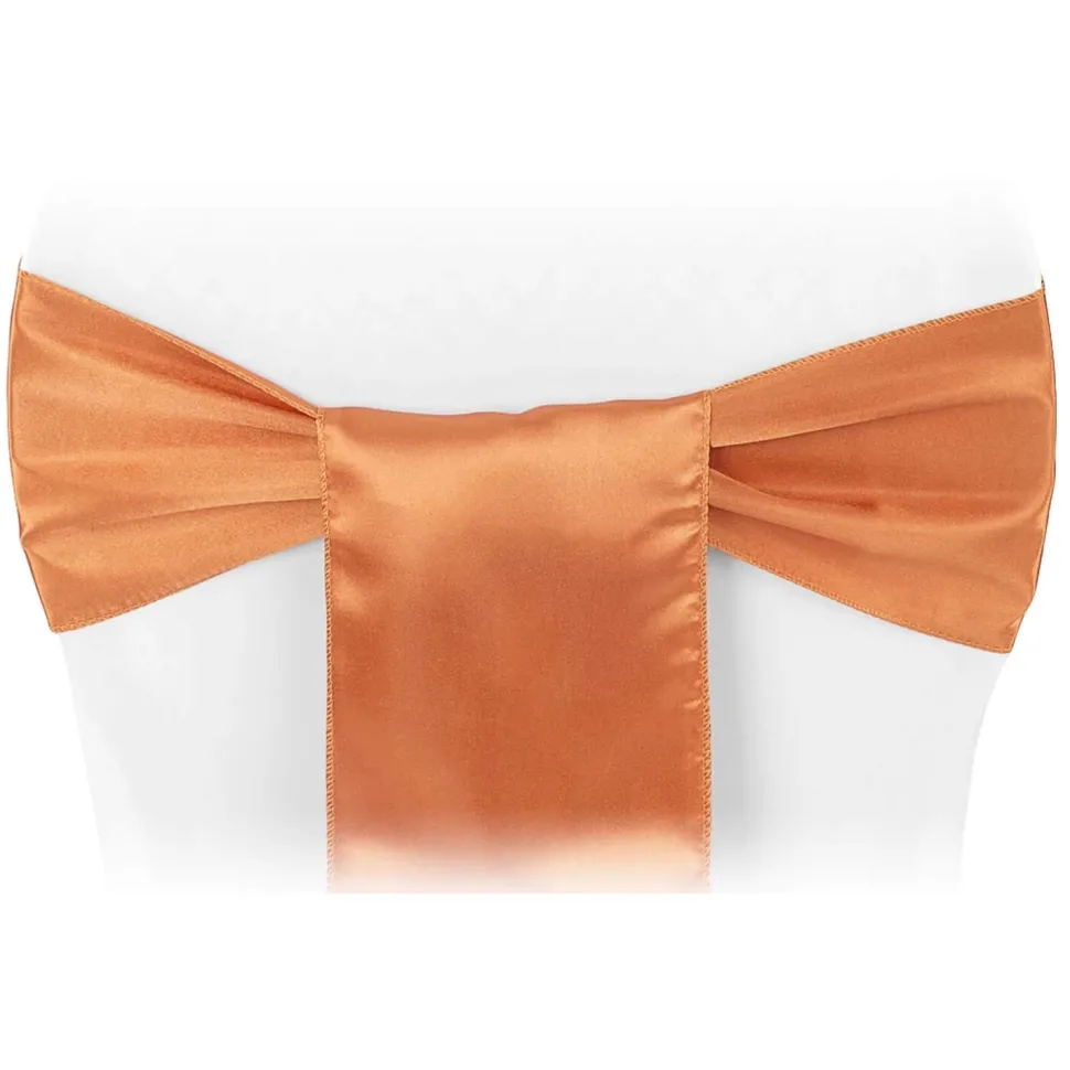 Sleek Satin Sash 6" x 108" - Burnt Orange
