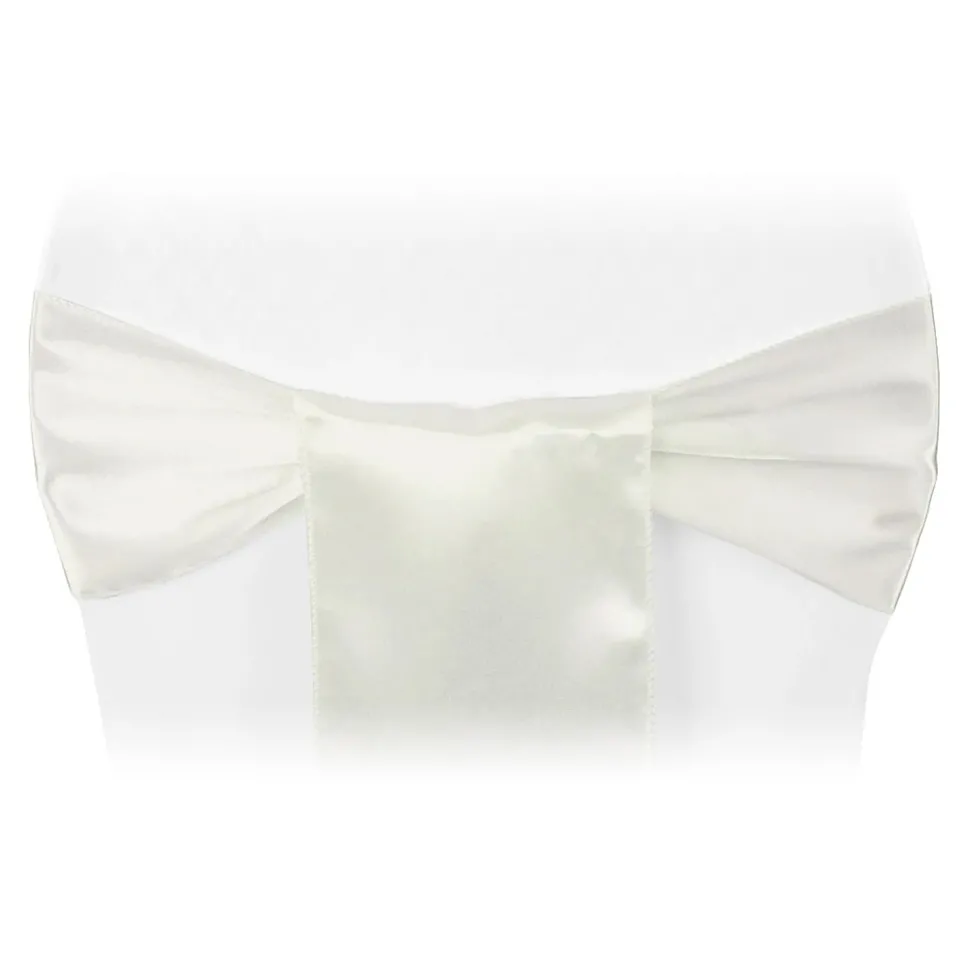 Sleek Satin Sash 6" x 108" - Ivory