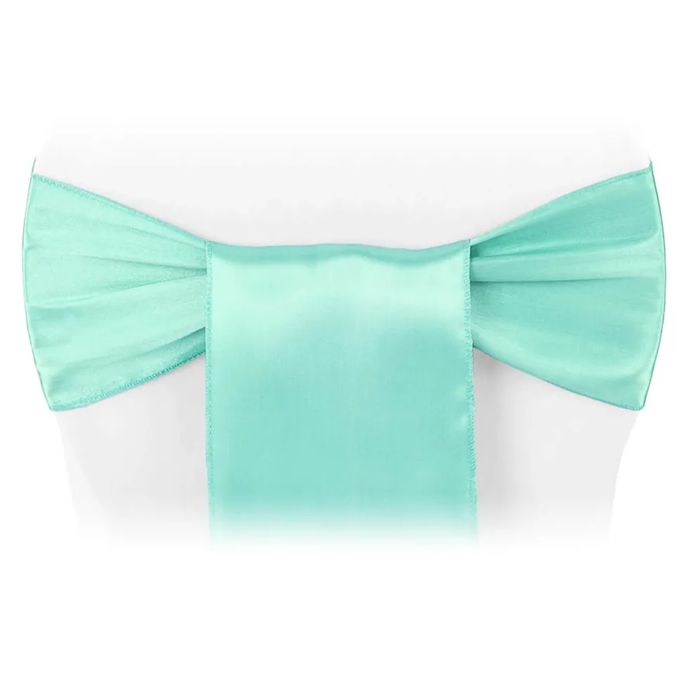 Sleek Satin Sash 6" x 108" - Light Turquoise