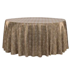 Sleek Satin Tablecloth 120" Round - Leopard Design