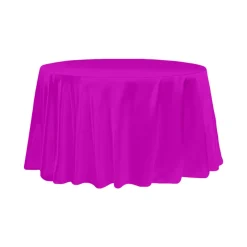 Sleek Satin Tablecloth 120" Round - Magenta Violet