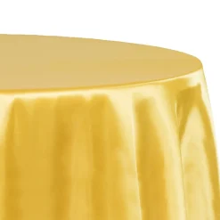 Sleek Satin Tablecloth 108" Round - Bright Gold