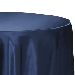 Sleek Satin Tablecloth 108" Round - Navy Blue