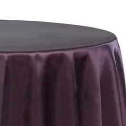 Sleek Satin Tablecloth 108" Round - Eggplant/Plum