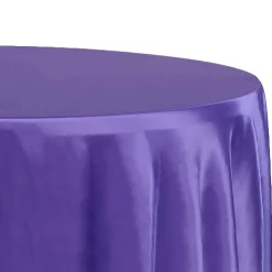 Sleek Satin Tablecloth 108" Round - Purple