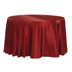 Sleek Satin Tablecloth 108" Round - Burgundy