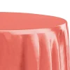 Sleek Satin Tablecloth 120" Round - Coral