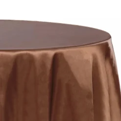 Sleek Satin Tablecloth 120" Round - Chocolate Brown