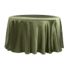 Sleek Satin Tablecloth 120" Round - Willow Green