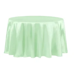 Sleek Satin Tablecloth 120" Round - Mint Green