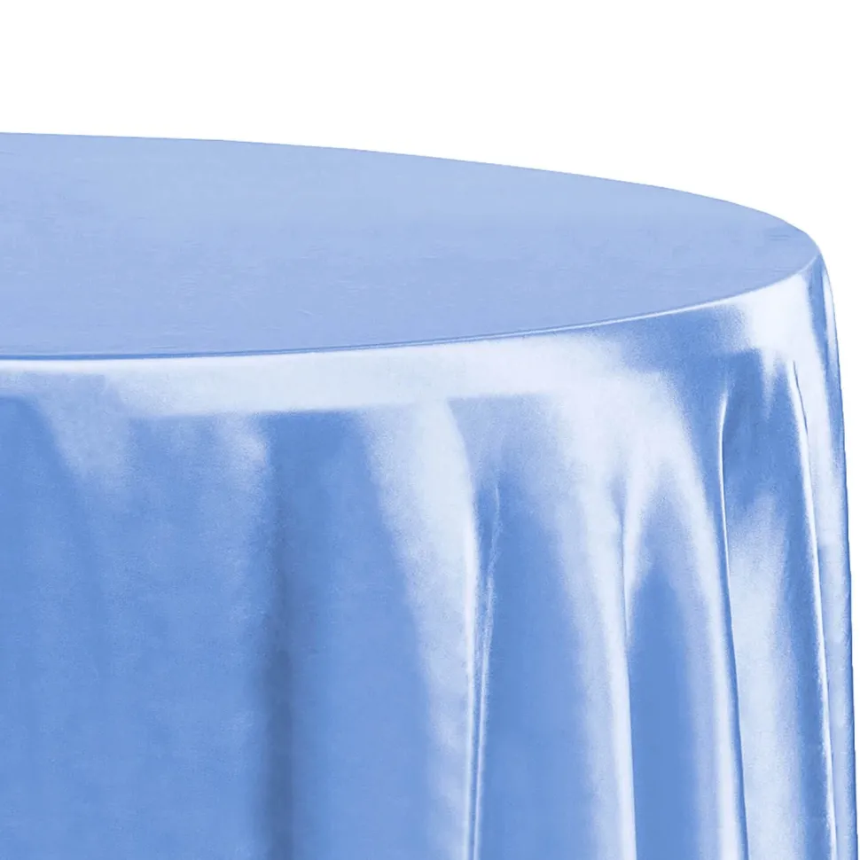 Sleek Satin Tablecloth 120" Round - Cornflower/Serenity