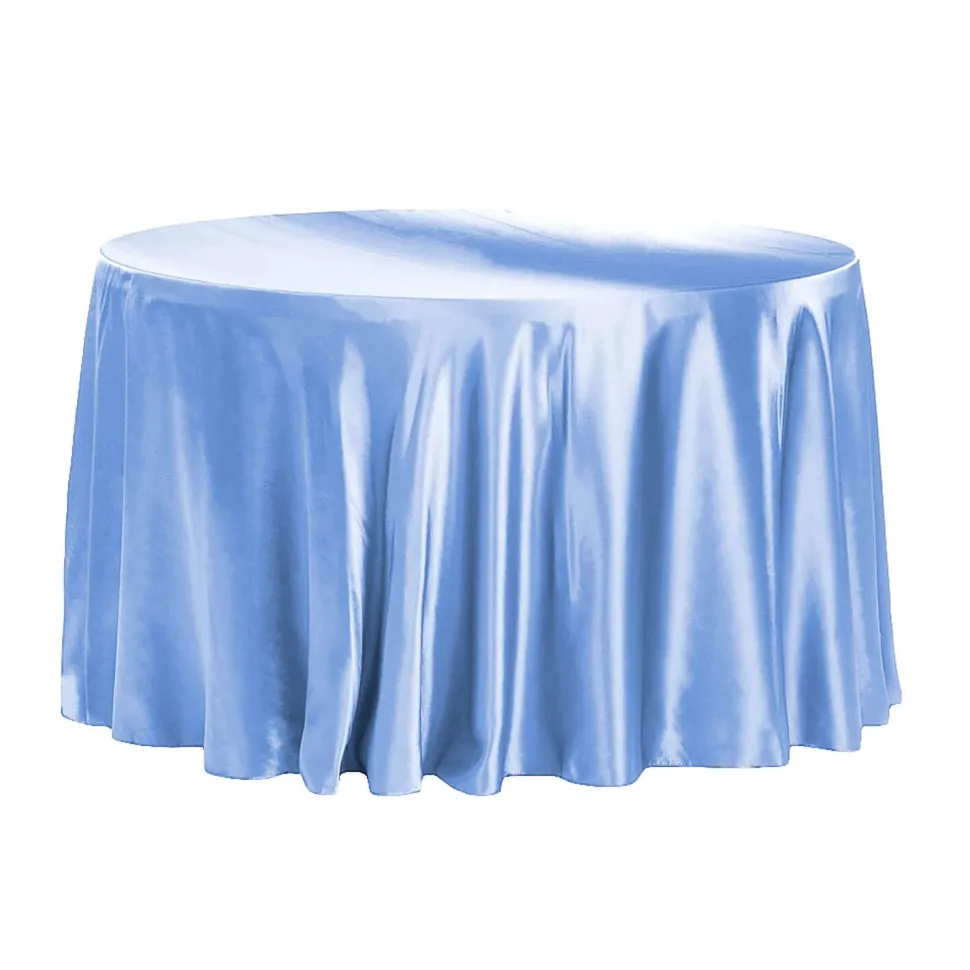 Sleek Satin Tablecloth 120" Round - Cornflower/Serenity