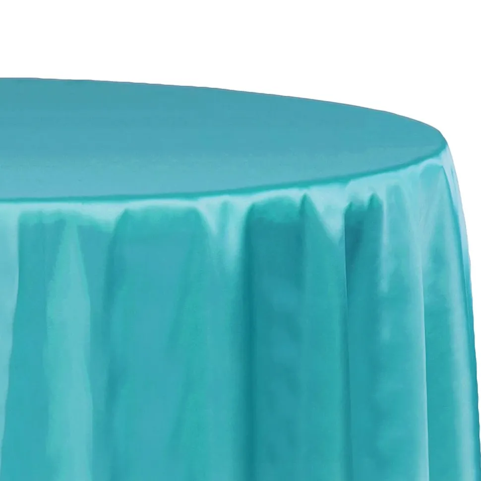 Sleek Satin Tablecloth 120" Round - Dark Turquoise