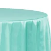 Sleek Satin Tablecloth 120" Round - Light Turquoise