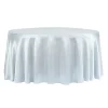 Sleek Satin Tablecloth 120" Round - Dusty Blue