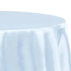 Sleek Satin Tablecloth 120" Round - Baby Blue