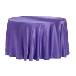 Sleek Satin Tablecloth 120" Round - Purple