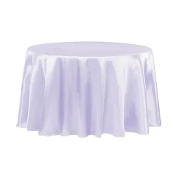 Sleek Satin Tablecloth 120" Round - Lavender