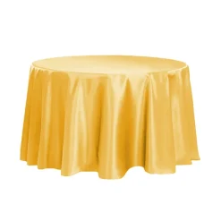 Sleek Satin Tablecloth 120" Round - Canary Yellow (Bright Yellow)