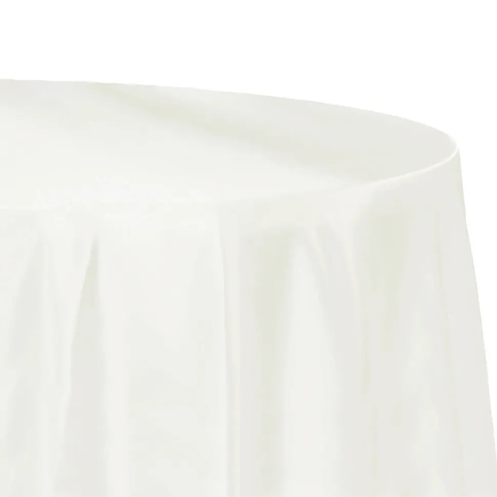 Sleek Satin Tablecloth 108" Round - Ivory