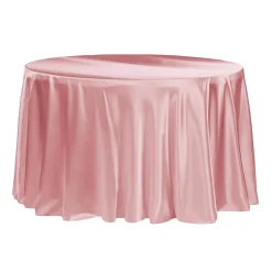 Sleek Satin Tablecloth 108" Round - Dusty Rose/Mauve