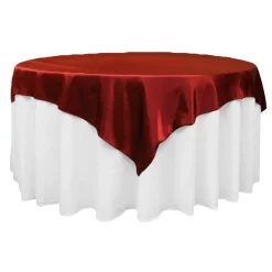 Sleek Satin Tablecloths - Burgundy