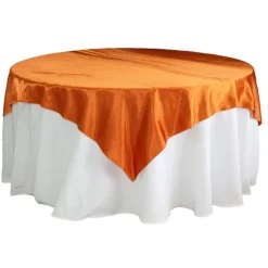 Sleek Satin Tablecloths - Burnt Orange