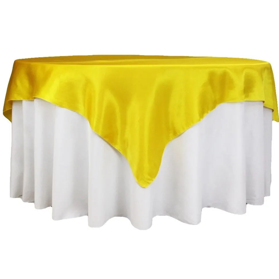 Sleek Satin Tablecloths - Canary Yellow (Bright Yellow)