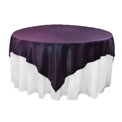 Sleek Satin Tablecloths - Eggplant/Plum