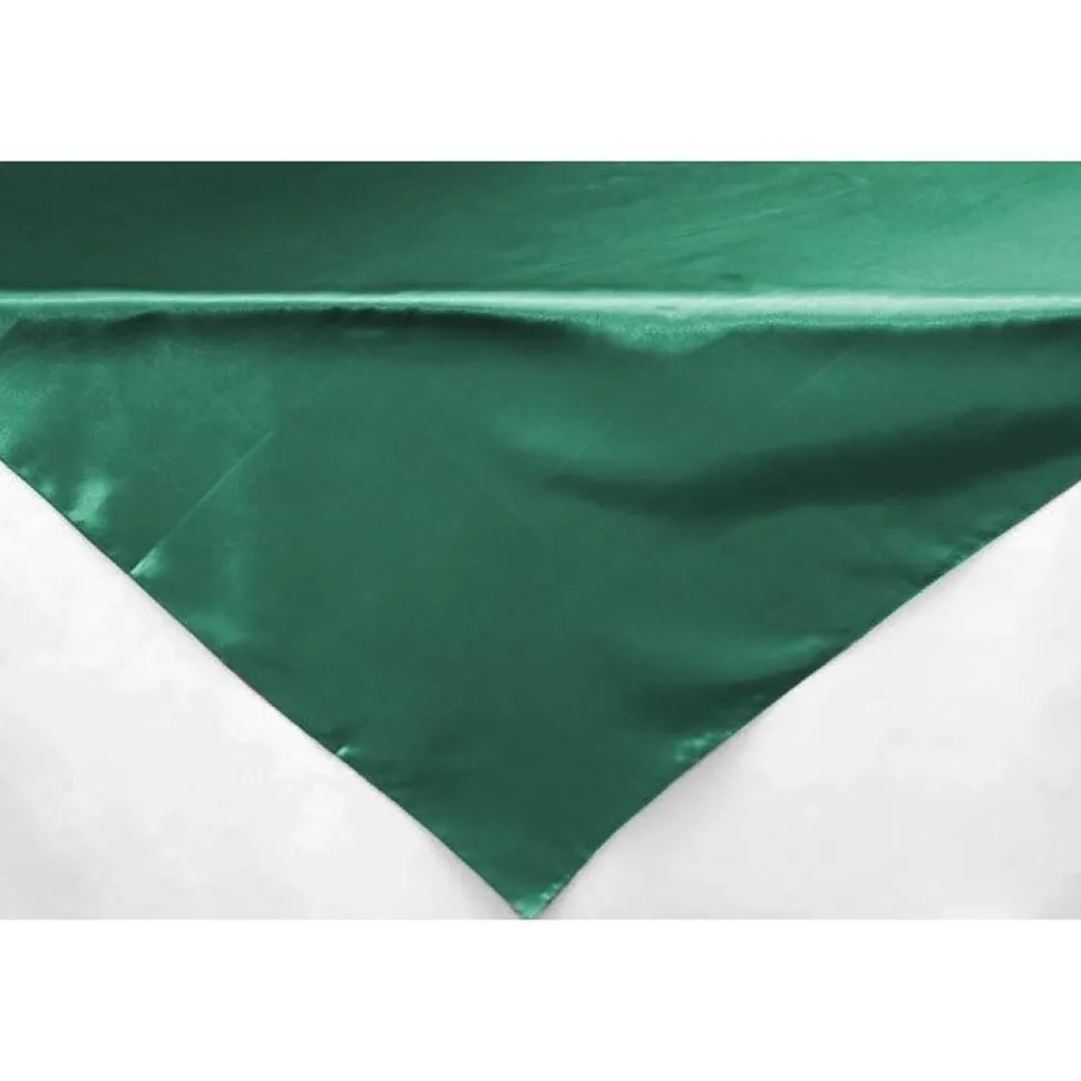 Sleek Satin Tablecloths - Emerald Green