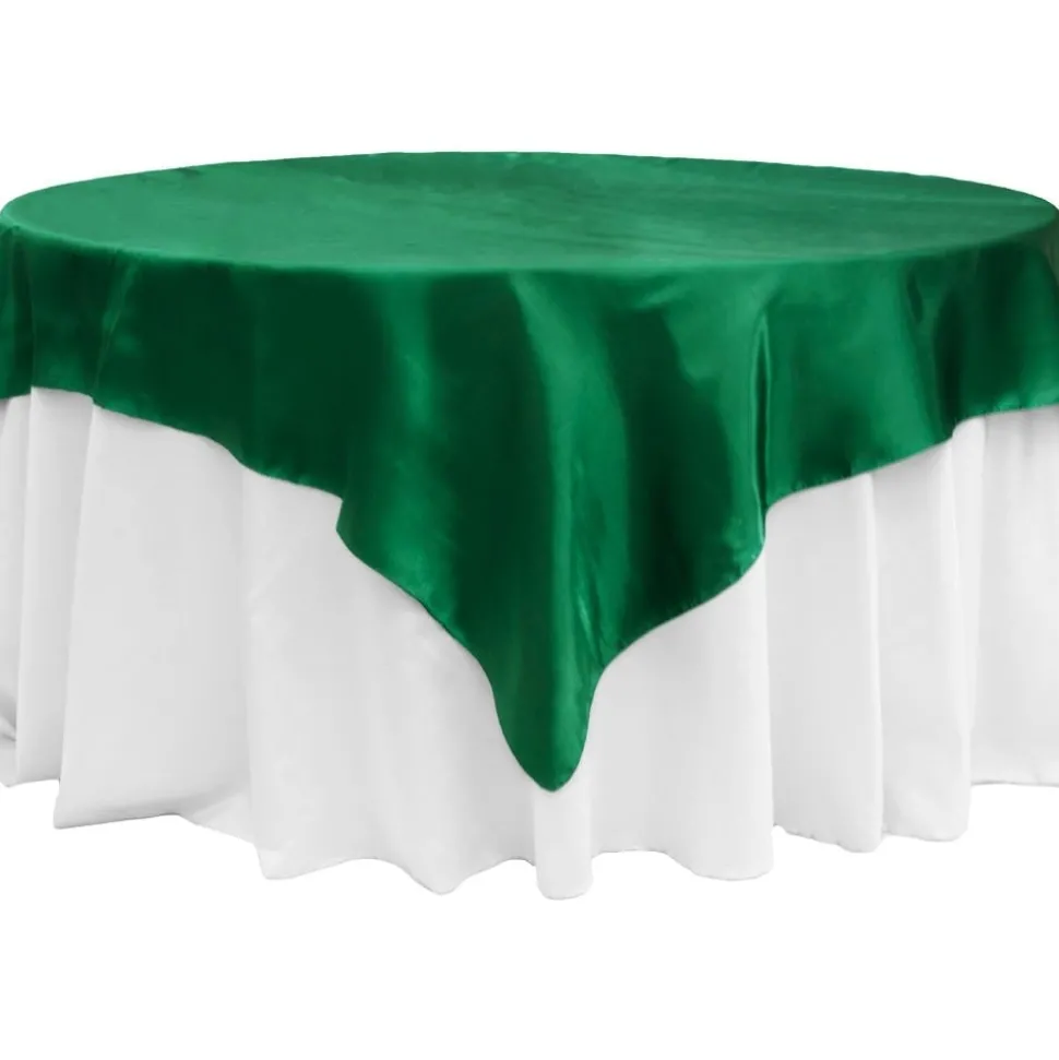 Sleek Satin Tablecloths - Emerald Green