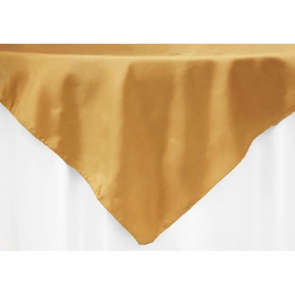 Sleek Satin Tablecloths - Gold Antique