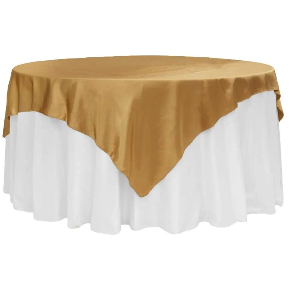 Sleek Satin Tablecloths - Gold Antique