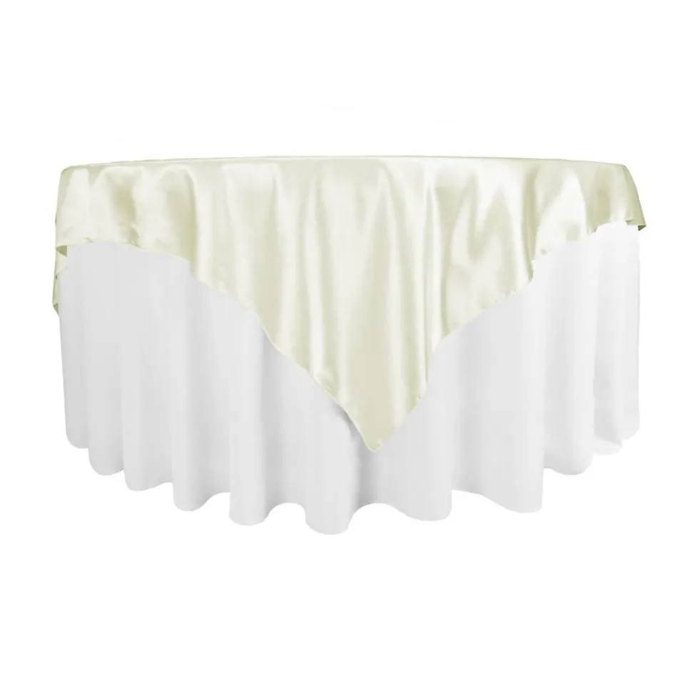 Sleek Satin Tablecloths - Ivory