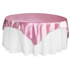 Sleek Satin Tablecloths - Medium Pink